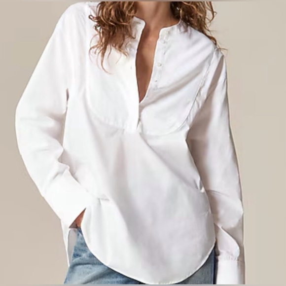 J. Crew Tops - J.Crew Tuxedo popover shirt in cotton poplin
